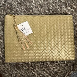 Virginia Wolf Gold Woven Clutch